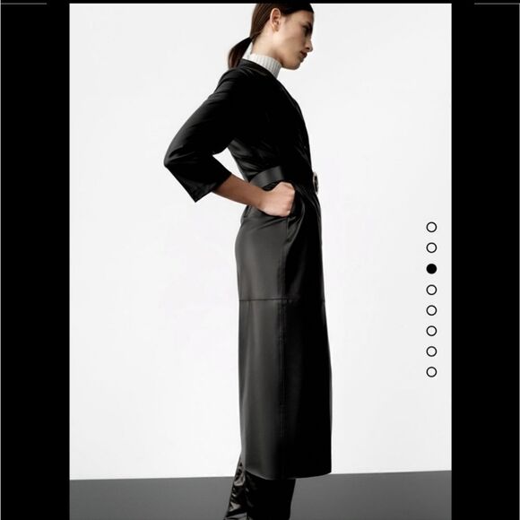 NWT Zara Faux leather shirt dress - Picture 3 of 12